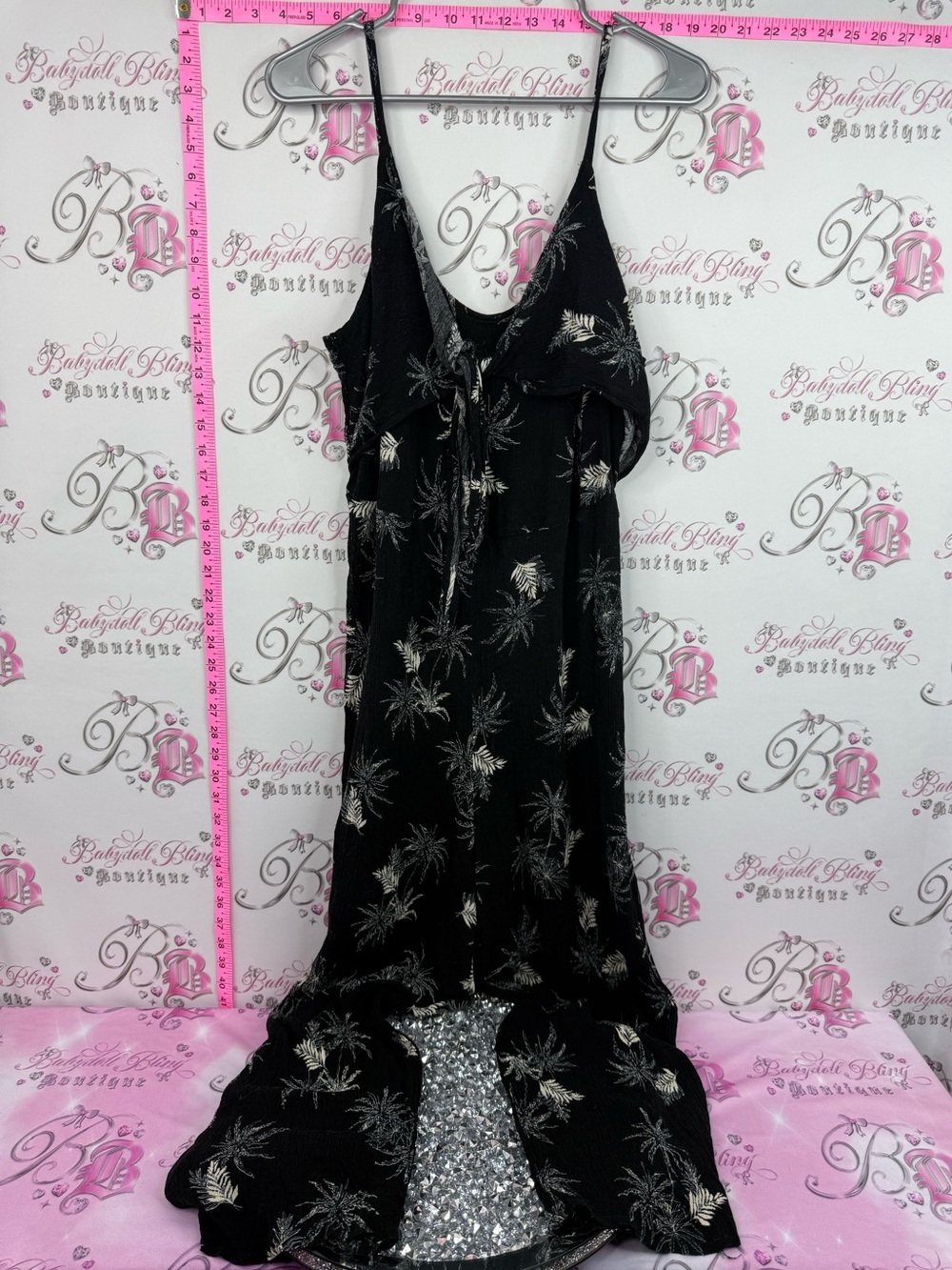 Kismet jumper jumpsuit one piece pants Black Palm Print Maxi